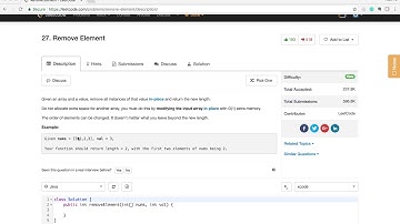 【每日一题：小Fu讲解】LeetCode 27. Remove Element