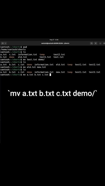 Learn Linux/Unix 'mv' Command in 60 Seconds! | Linux/Unix Commands for ...