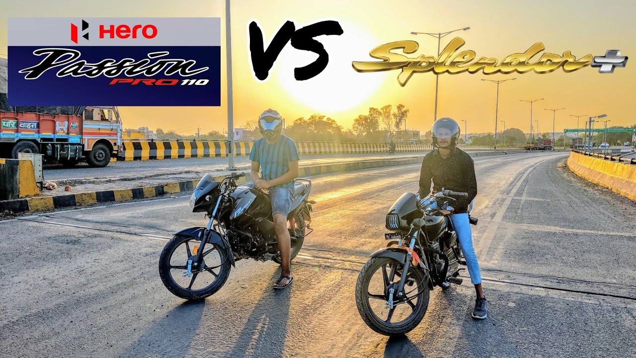 Hero passion pro vs Hero splendor+ bs6  Drag Race