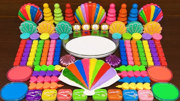 RAINBOW SEASHELL !!!  Mixing Random Things into GLOSSY Slime!! Series #172 Satisfying Video