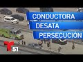 Conductora desata persecución policial y se lanza a un lago