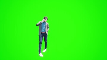 man thinking wite mobile green screen  realistic 3D🔔 people rendering green screen free download