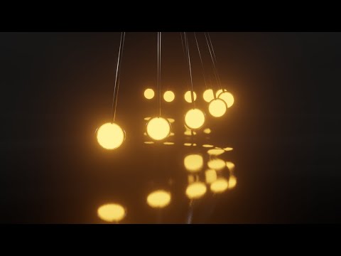 Glowing pendulum wave | Blender | Full HD 60 FPS | Perfect loop | Calm relaxing animation |