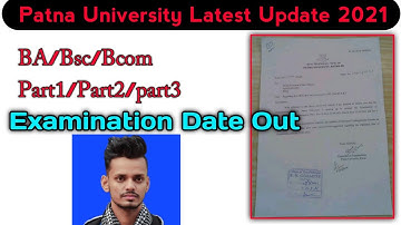 Patna University Part 1, Part 2 & Part 3 Exam 2021|Patna University latest news| pu part 3 exam date