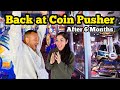 FINALLY BACK AT A COIN PUSHER After 6 Months / Jackpot WON MONEY ASMR