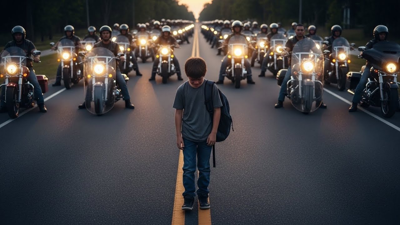 Lonely Kid Walked Home Crying — Minutes Later, Dozens of Bikes Formed a Wall Around Him