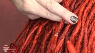 Color Staining Rubber Bands on Dread Installations - DoctoredLocks.com