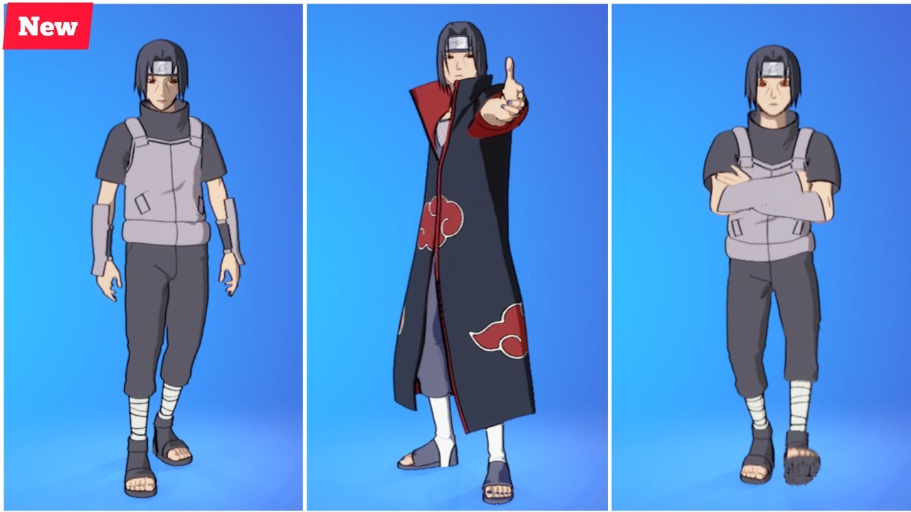 fortnite НОВАЯ демонстрация скинов Итачи Учиха с серией значков Танцы и эмоции | fortnite X Наруто