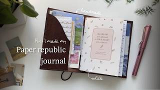 Как я сделала свой Paper republic journal 🌸📓🧵 How I made my leather journal/DIY ASMR + sub