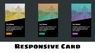 Responsive Card Design Using Html and Css with Hover Effects in Hindi