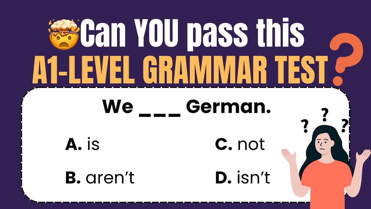 English Grammar Quiz for Beginners | A1 Level Test with Answers - Can ...