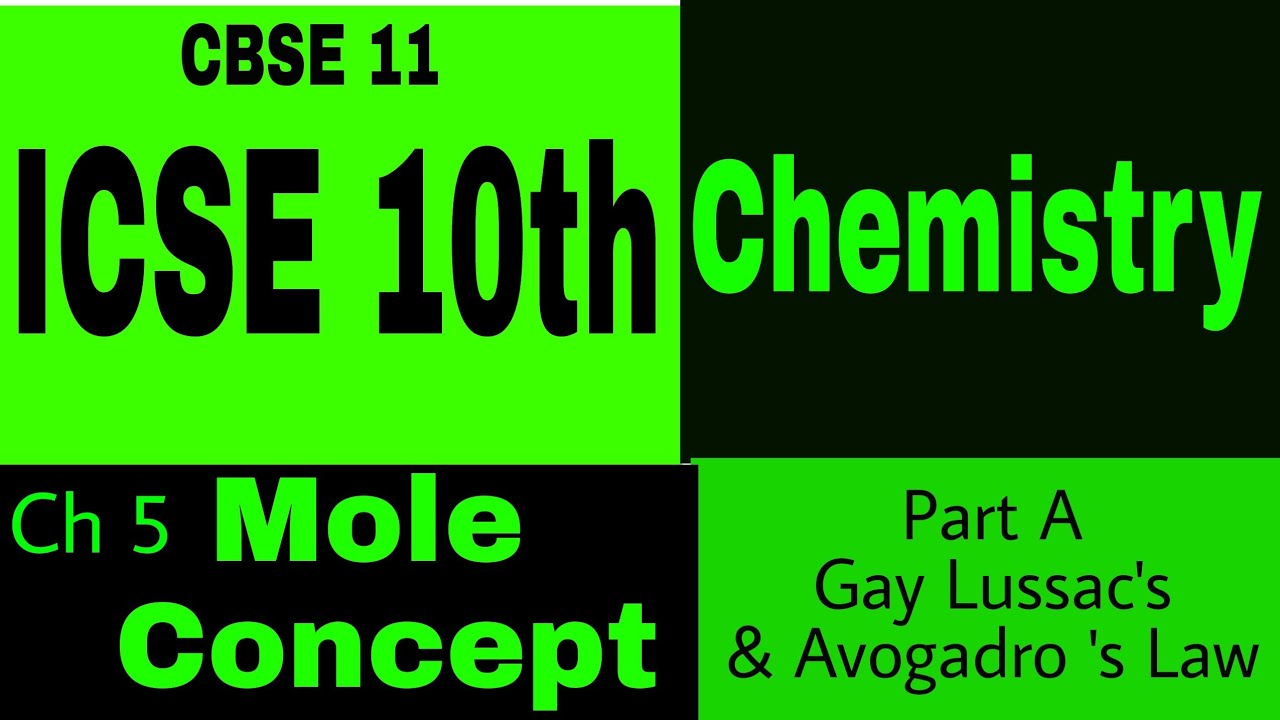 Gay Lussac S Law Class 10th Icse