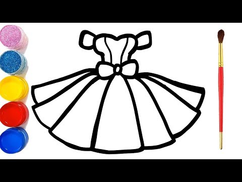 Video Vẽ Váy Công chúa và tô màu cho bé mới nhất | Glitter... - youtube