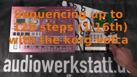 128step-sequence with volca and audiowerkstatt midi-clock-divider