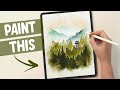Learn to paint a watercolor mountain landscape in procreate