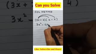Algebra: FOIL Method #Shorts #algebra#mathematics #education #learn