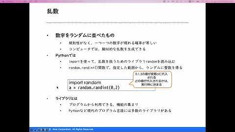 第2章(4)乱数～Pythonで学ぶプログラミング入門