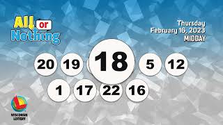 Wisconsin Lottery Midday Draw 02/16/2023