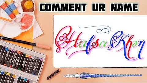 Hafsa Khan Name Signature Calligraphy Status | How to Draw, Cursive Calligraphy with Cut Marker