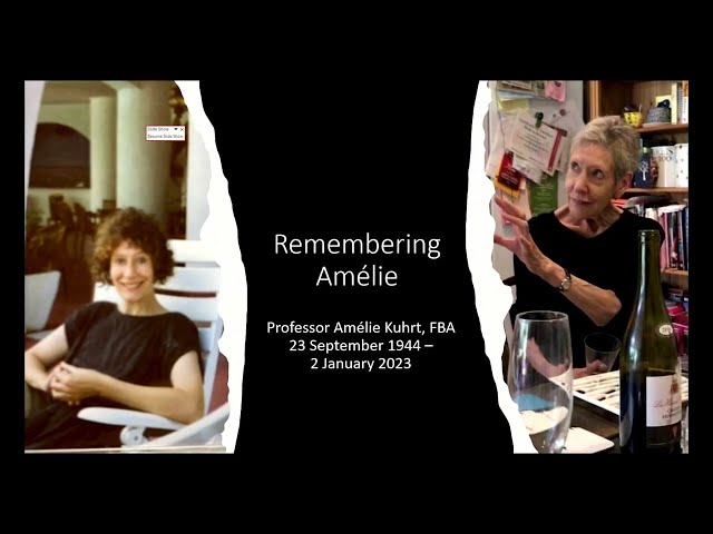Watch Professor Amélie Kuhrt Memorial - UCL History Events - 19 June 2023 on YouTube.