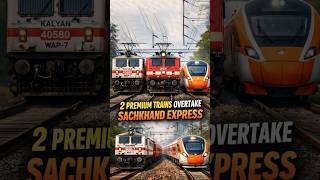 2 Premium Trains Overtake Sachkhand Express 🚄🔥 WAP7 vs Vande Bharat