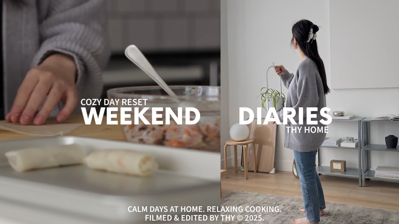 Cozy Day Reset 🫧 Relaxing Solo Cooking, Cozy Cafe Latte, Japandi Inspired Home | Weekend Diaries