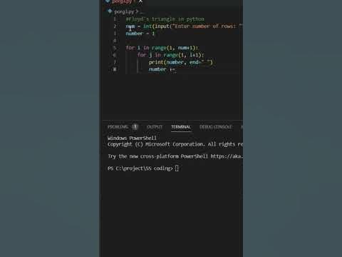 Floyd's Triangle🔺 in python| Python Tricks | Python programming - YouTube