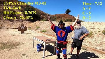 USPSA Classifier #13-05 "Tick-Tock" - CZ Tactical Sports - 76.48% A Class Limited Division