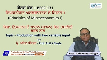 Production with Two Variable Inputs