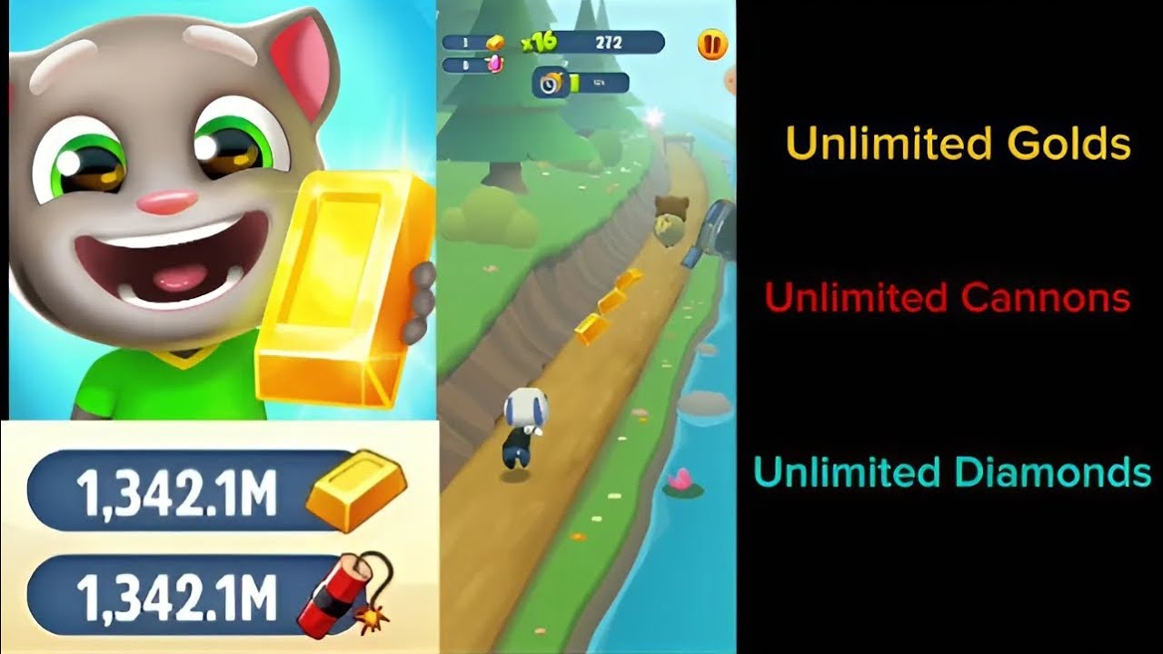Tom Gold Run Mod Apk Unlimited Golds,Cannons,Diamonds (Android)