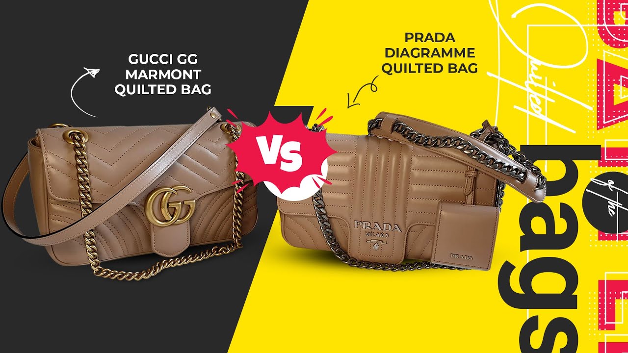 Battle of the Quilted Bags! Gucci Marmont Bag VS Prada Diagramme