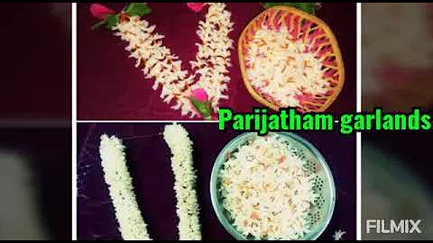 2 ways of parijatham flower garlands