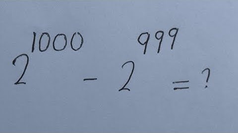 Germany | Can You Solve This?? | Math Olympiad Problem 2^1000 2^999=? | Calculators Not Allowed