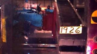 Crash test of a composite front longitudinal at 30 degrees