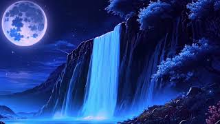 Cascading Water in Moonlight – No Ads, Pure Sleep | Yoga