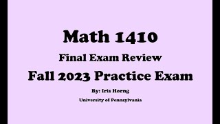 Math 1410 Fall 2023 Practice Exam