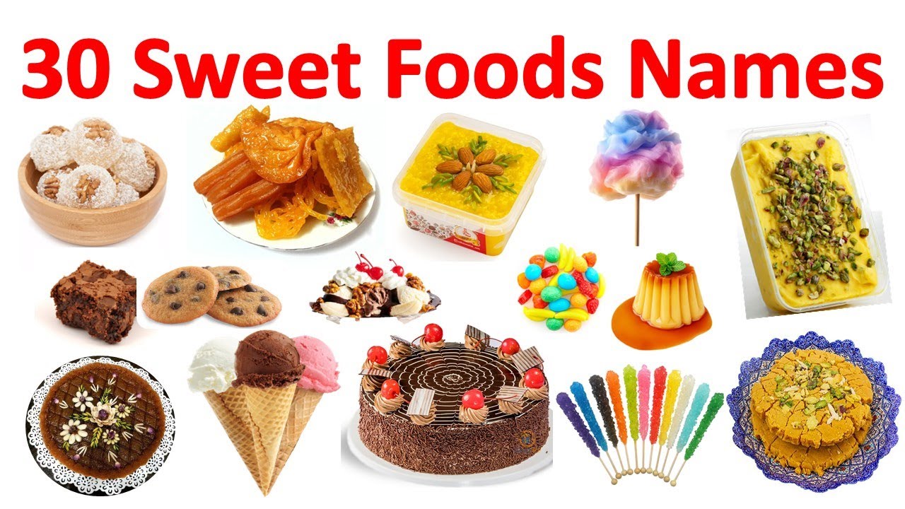 Sweet Tasted Foods and Desserts | Candy, Chocolate , Jelly, Tiramisu, Cheesecake, Apple Pie 