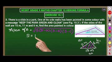 NEW NCERT GRADE 9 MATHS CHAPTER 10 HERONS FORMULA EXERCISE 10.1 Q. NO 3 IN TAMIL