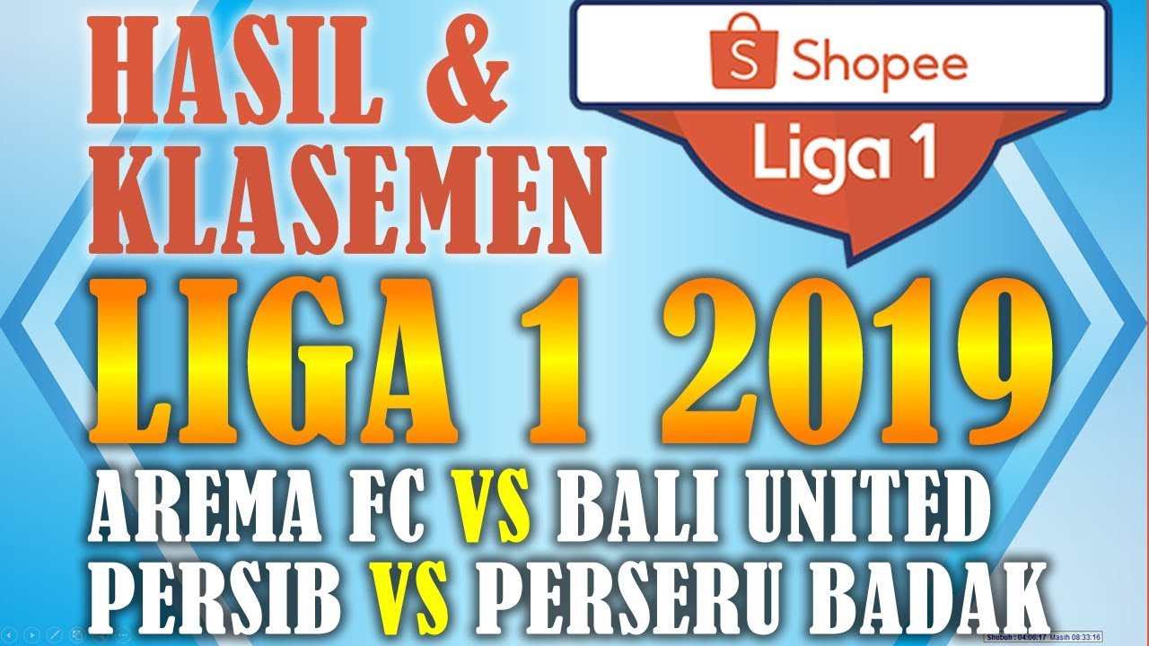 Hasil dan Klasemen Liga 1 2019 Hari Ini Pekan 33 | Persib ...