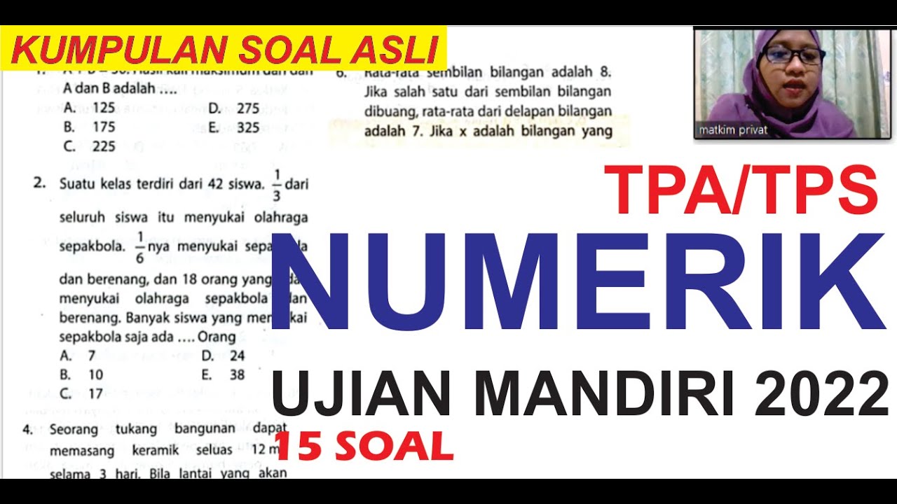 PEMBAHASAN TPA NUMERIK UJIAN MANDIRI 2022  Paket 1