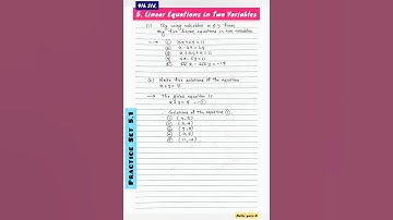 9th Std - Practice Set 5.1 Notes | Linear Equations in Two Variables | Maths Part 1 - Algebra