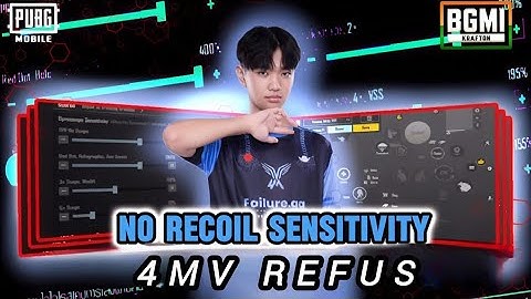 4MV REFUS 4.0 SENSITIVITY | THE CLOSE RANGE GOD SENSITIVITY | ZERO RECOIL SENSITIVITY | PUBG / BGMI 