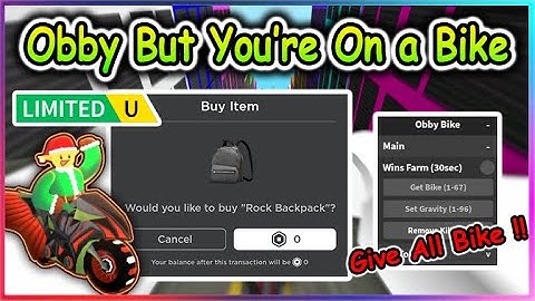 🚴🏁 [UGC LIMITED] Roblox Obby But You’re On a Bike Script - Give All Bike | Instant Wins