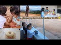 Limpei os vidros/Fiz bolo de laranja/ As gêmeas brincou no barro e Benjamin no trolo