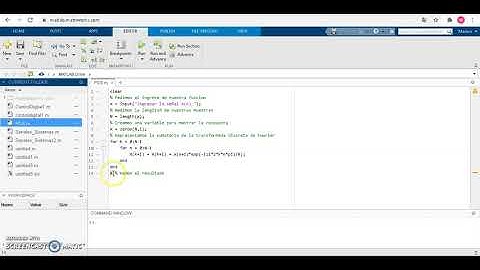 Algoritmo Transformada Discreta de Fourier en Matlab