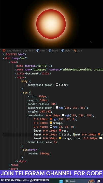 Create a Stunning SUN Effect with CSS & HTML in 30 Seconds | Quick Web ...