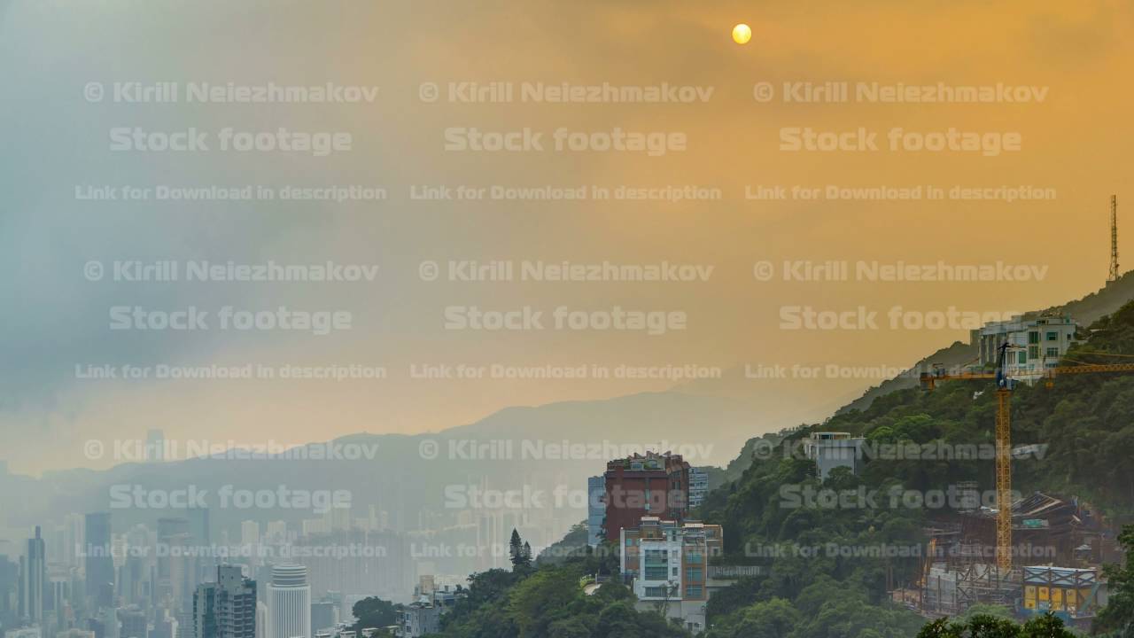 The famous view of Hong Kong from Victoria Peak timelapse. Taken at ...