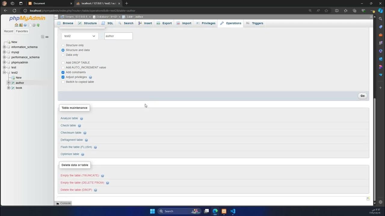 php 26 mysql 6 table operations - YouTube