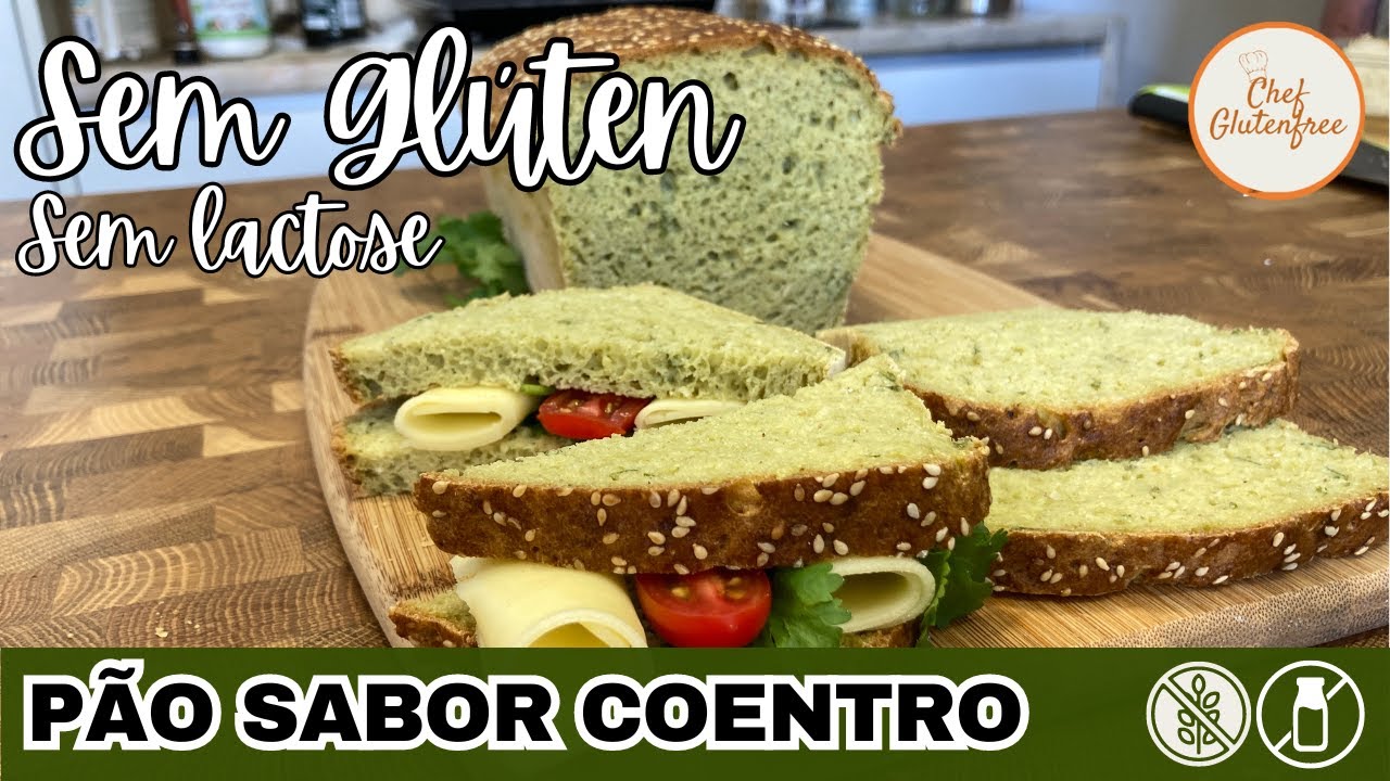 Pão de Coentro - Aroma, coloração e sabor incríveis - Sem Gluten e Sem Lactose