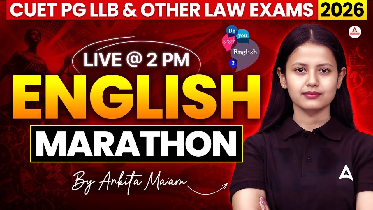 English Marathon for CUET PG LLB and MHCET LAW 2026 | Vocabulary + RC ...